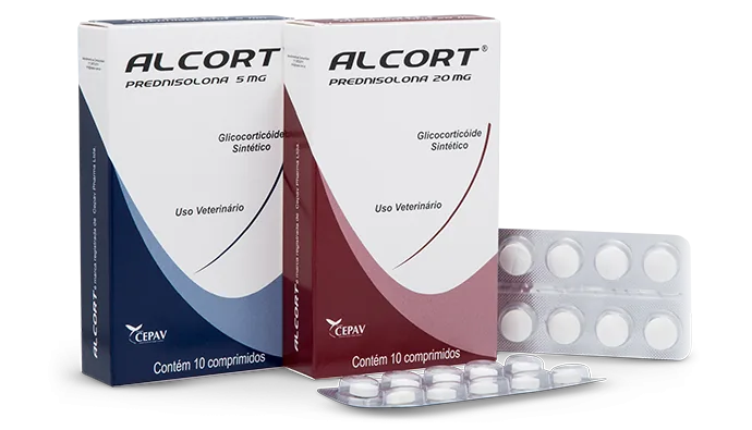 Potente anti-inflamatório à base de prednisona indicado para uso em cães.